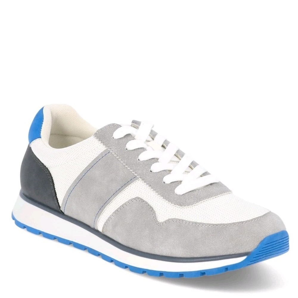 No Boundaries Men's Retro Runner Sneaker Grey Blue Memory Foam Casual Shoe Sz 8